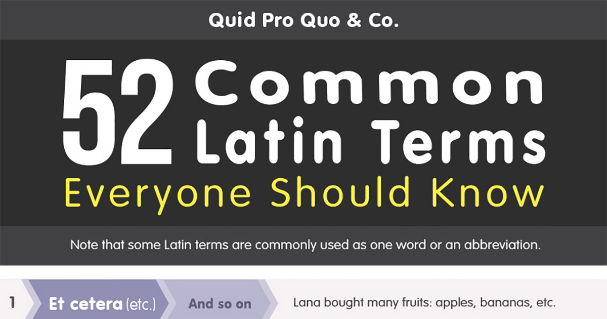 Quid Pro Quo & Co. - 52 Common Latin Terms Everyone Should Know